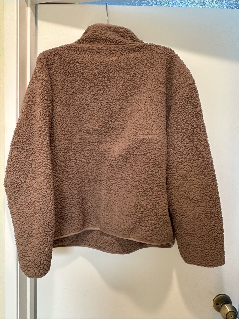 SKIMS Teddy Half-Zip Pullover Sweatshirt Light Brown Size XL Soft Comfy - Picture 2 of 4
